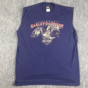 Vintage Harley-Davidson Shirt Adult XL Blue Sleeveless Men's Pennsylvania Y2K